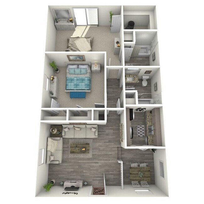 2 Beds • 2 Bath - floor plan